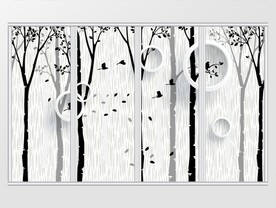 现代树林淡雅移门