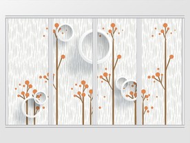 现代简约剪纸树林移门