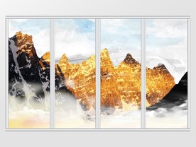 大理石纹山水移门