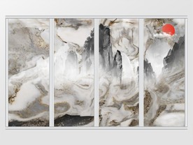 大气创意纹理大理石山水移门