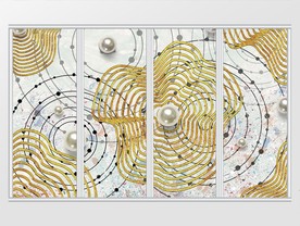 唯美金色几何树轮移门