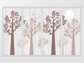 现代简约树林飞鸟移门