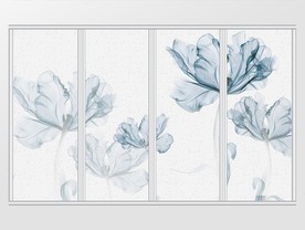 现代简约梦幻蓝色花朵移门