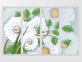 立体花卉珍珠移门