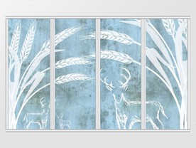 唯美简约麦穗移门