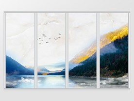 大理石纹山水移门