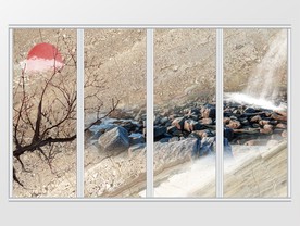 大理石纹理流水移门