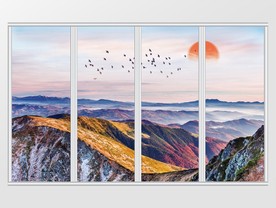 大理石纹山水风景移门