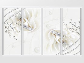 时尚奢华珠宝花朵珍珠唯美移门