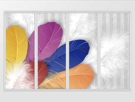 现代风唯美羽毛移门