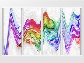 现代简约彩色抽象移门