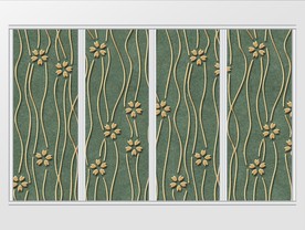 现代简约大气金色线条花朵移门