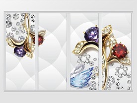 3D珠宝天鹅移门