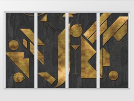 现代简约抽象几何图案金属移门