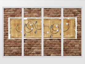 复古砖藤枝钻石移门