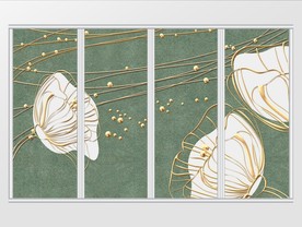 简约金属线条花朵移门