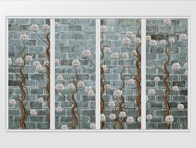 现代风砖墙藤球移门