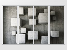 简约风大理石立方体移门