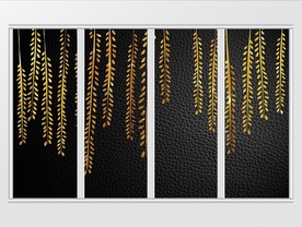 现代简约质感金色柳叶移门