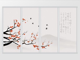 新中式梅花山脉移门