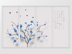 新中式花鸟移门