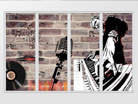 炫彩音乐梦想涂鸦移门