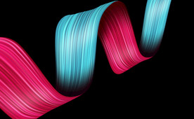 炫彩质感商业综合体海报扭曲图形