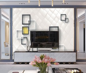 3D方框软包效果电视背景墙