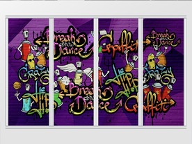 复古砖墙音乐移门