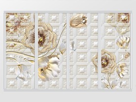 精品珠宝花朵宝石移门