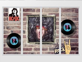 怀旧砖墙潮流街头移门