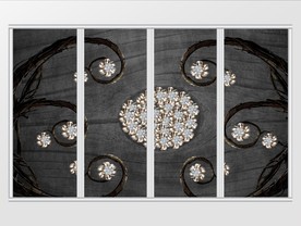 木质背景钻石花卉移门