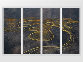 现代创意黑金线条移门