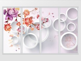 现代简约花朵移门