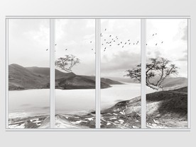 新中式山水风景移门