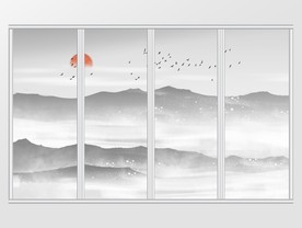 新中式水墨中式移门