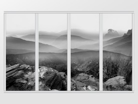 黑灰水墨中式移门