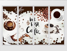 怀旧复古咖啡移门