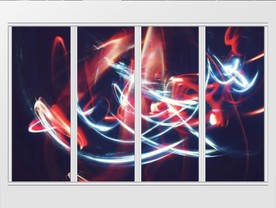 蓝色红色炫酷光影移门