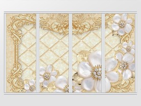 欧式花纹珠宝花朵移门