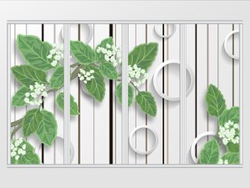 现代简约花枝树枝移门