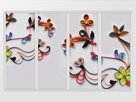 现代简约立体纸花移门