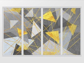 北欧金色抽象几何现代移门