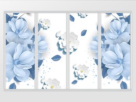 北欧现代花卉移门