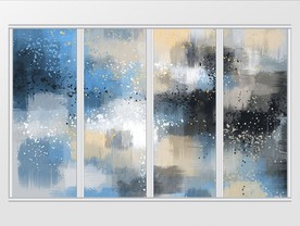 现代抽象油画色块背景移门