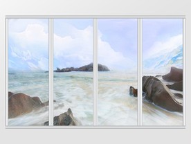 大理石纹理流水生财移门