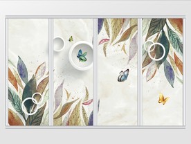 现代唯美简约花卉移门