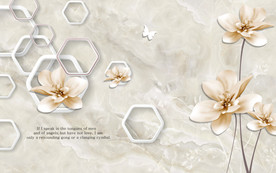 3D花卉几何背景墙