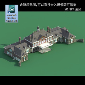 中式建筑 多层建筑 别墅模型