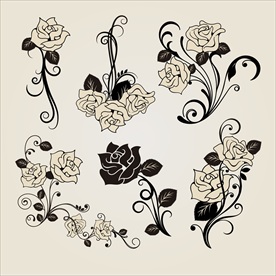 矢量玫瑰花蔷薇花朵爱情